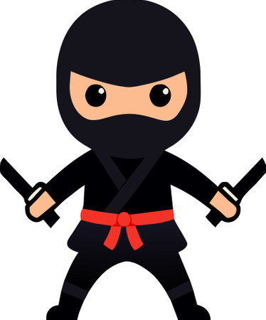 Ninja with a katana in his handのイラスト素材