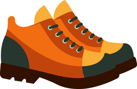 Illustration of a pair of hiking boots on a white backgroundのイラスト素材