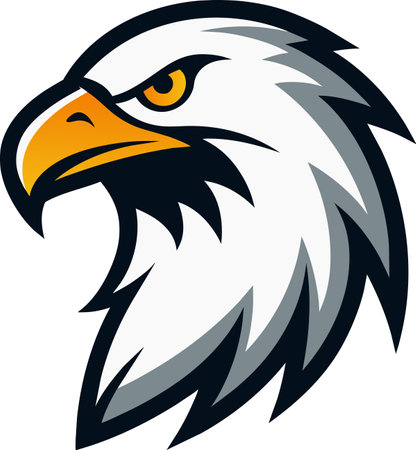 Illustration of an american bald eagle head viewed in cartoon styleのイラスト素材