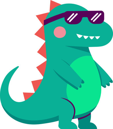 cool dinasour wear sunglasses stickerのイラスト素材