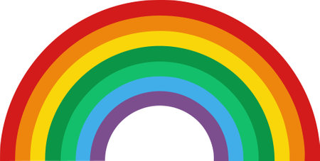 Rainbow in the shape of a circle on a white backgroundのイラスト素材