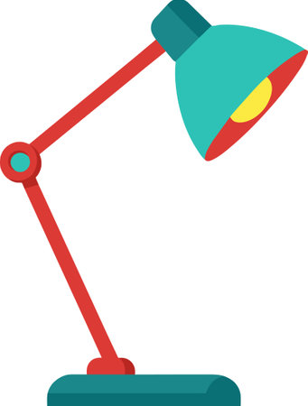 Illustration of a desk lamp on a white background, vector illustrationのイラスト素材