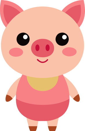 This cute little pig is a perfect image for your next design.のイラスト素材