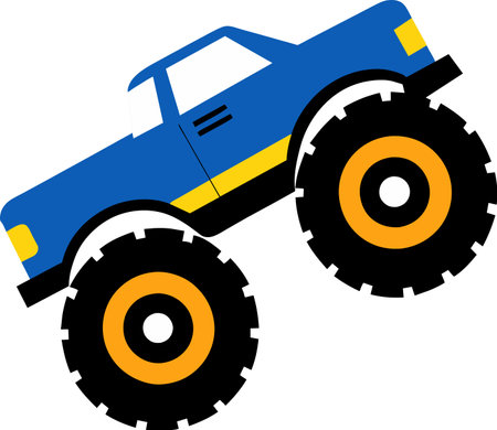 Illustration of a monster truck on a white background, vector illustrationのイラスト素材