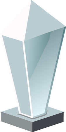 Illustration of a glass trophy award isolated on a white background.のイラスト素材