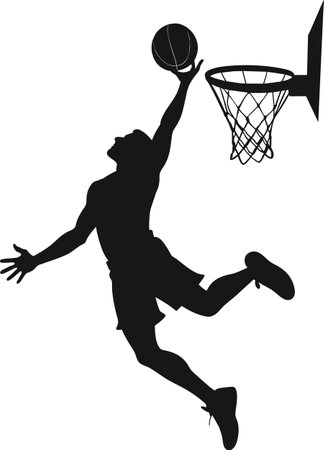 basketball player silhouette isolated on white background, vector illustration eps10のイラスト素材