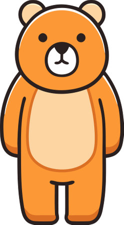 full body Cute Bear minimalist style designのイラスト素材