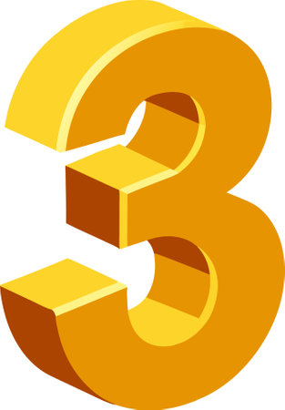 The number three is a symbol of the three-dimensional object.のイラスト素材