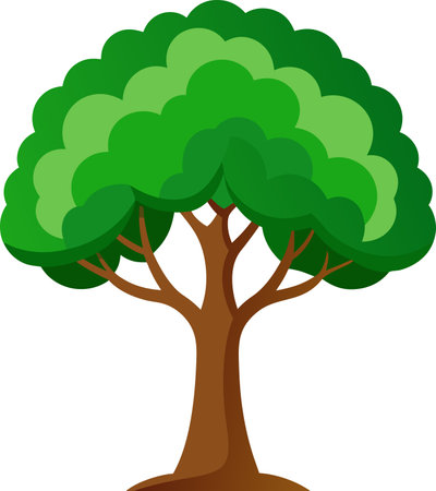 Illustration of a tree isolated on a white background.のイラスト素材