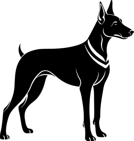 Doberman Terrier.Vector illustration ready for vinyl cutting.のイラスト素材