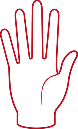 Illustration of a red color outline handのイラスト素材