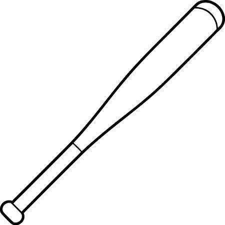 Baseball Bat Outline Illustration. Sport Equipmentのイラスト素材
