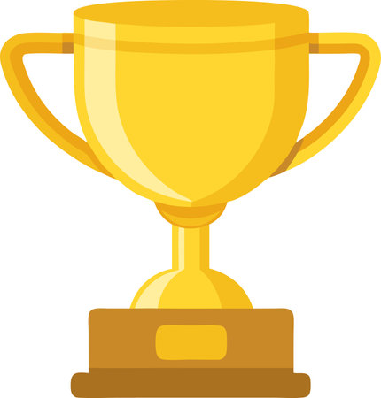 trophy number one champion gold cup illustrationのイラスト素材