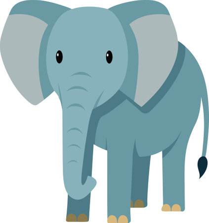 an elephant animal illustration flat art designのイラスト素材