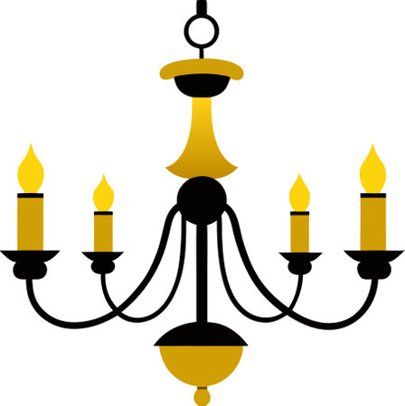 Illustration of a chandelier flat art design vectorのイラスト素材