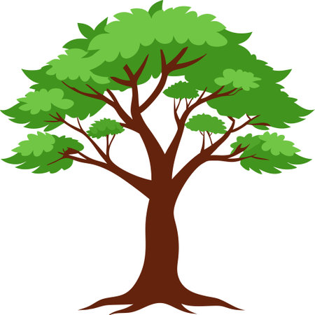 Illustration art of a tree icon with isolated background done in retro style.のイラスト素材