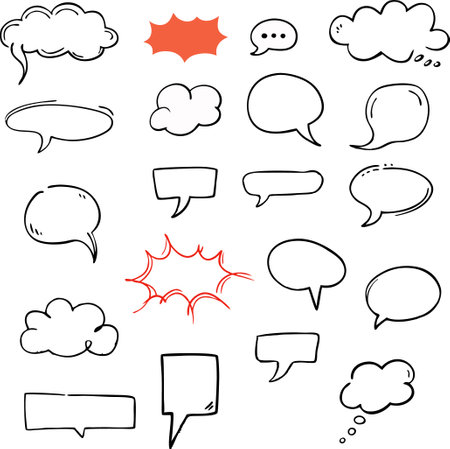 Speech bubbles set. Vector illustration of speech bubbles on white background.のイラスト素材