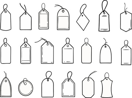 Set of black and white tags. Vector illustration for your design.のイラスト素材