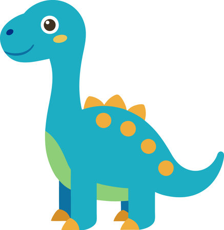 illustration cute dinosaur flat cartoon styleのイラスト素材