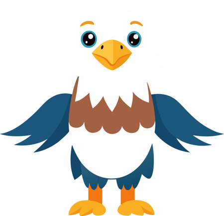illustration cute eagle flat cartoon styleのイラスト素材