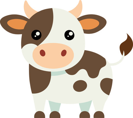 This cute little cow is a perfect image for your next design.のイラスト素材