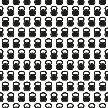 Seamless pattern with black Kettlebellsのイラスト素材