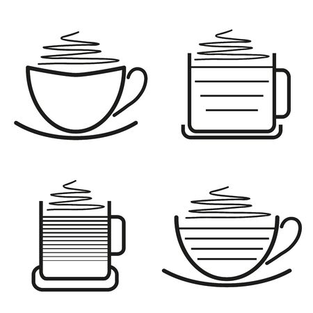 Fully vector set of coffee pictogramsのイラスト素材