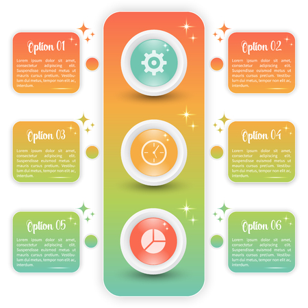 Vector infographic template with business icons. Colorfull concept on the white background.のイラスト素材
