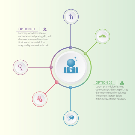 Vector colorful infographic template with businessman pictogram.のイラスト素材