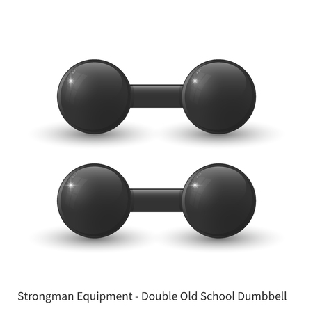 Vector illustration of glossy old school dumbbells on the white background.のイラスト素材