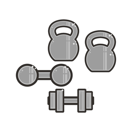 Vector strongman's equipment icon. Symbols on the white background.のイラスト素材