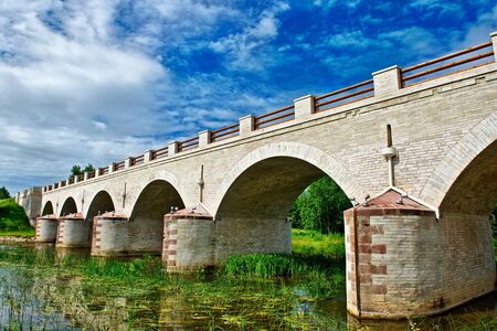 Restored stone bridge, Estoniaの写真素材