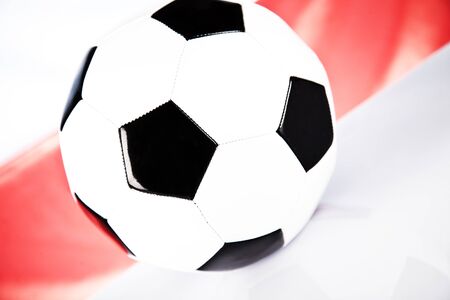 football and polish flagの写真素材