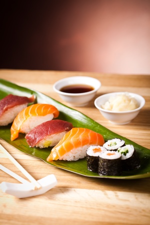 Traditional Japanese food Sushiの写真素材
