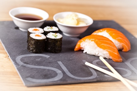 Traditional Japanese food Sushiの写真素材