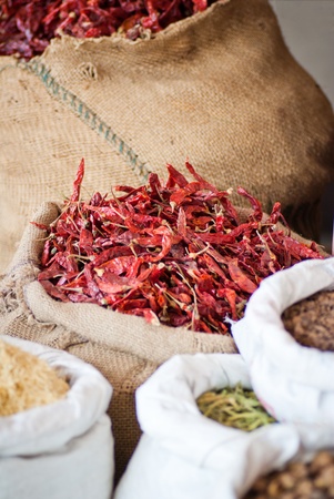 Assortment of chili, close up の写真素材