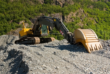 buldozzer at gravel plantの写真素材