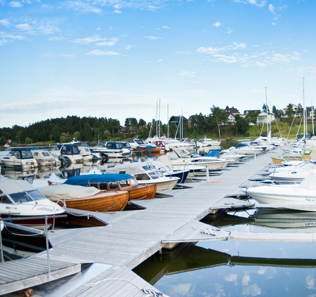 boats at marinaの写真素材