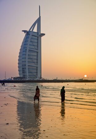 Burj al Arab at twilightのeditorial素材