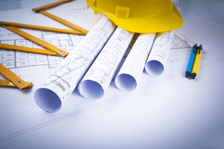  metric folding ruler with architectural drawings 