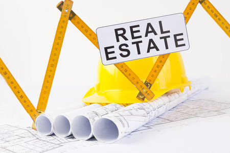 architect s rolls and construction tools の写真素材