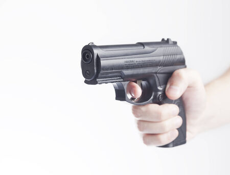 semi-automatic gun isolated on white background
