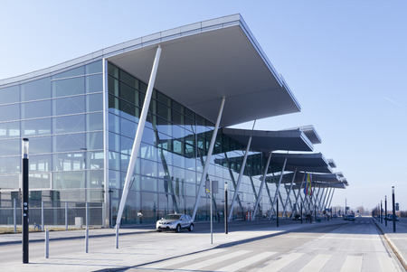 modern airport terminal in Wroclaw Polandのeditorial素材
