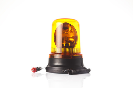 yellow siren warning lightの写真素材