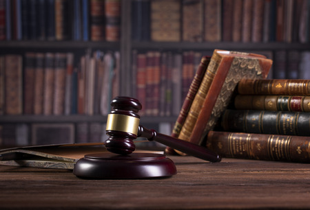 Wooden judge`s gavel. Law. Judge's office. constitutional crisis. Brexitの写真素材