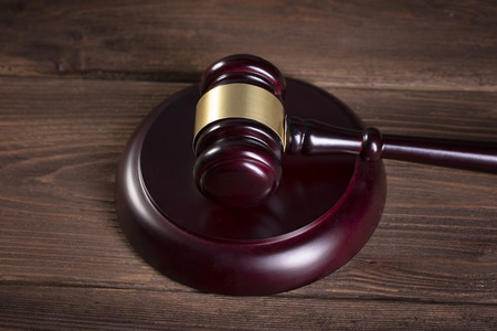 Wooden judge`s gavel. Law. Judge's office.の写真素材