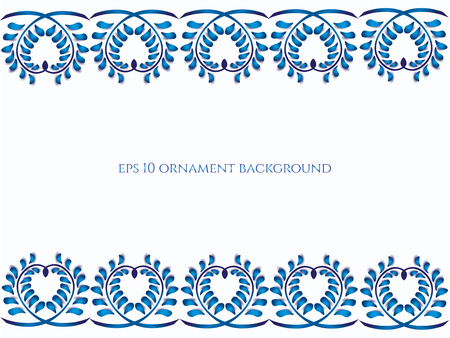 Old traditional gzel blue and white ornament. Vector background.のイラスト素材