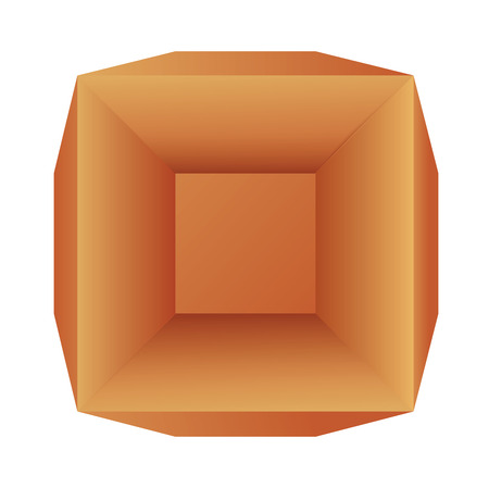 Paper brown box vector template, top viewのイラスト素材