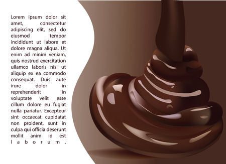 Delicious Chocolate Melted Template. Isolated  Realistic Vector Illustrationのイラスト素材