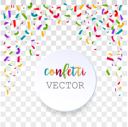 Abstract background with falling confetti pieces. Vector Illustration on Transparent Background.のイラスト素材
